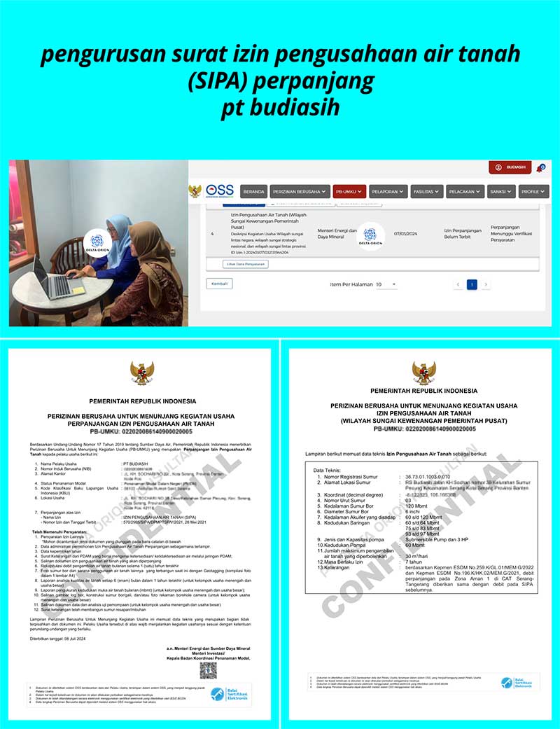 Dokumen pengurusan perpanjangan sipa air