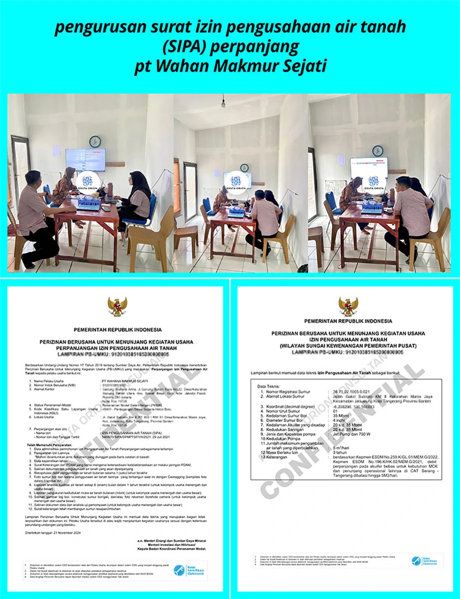 Contoh dokumen izin pengusahaan air tanah yang telah terbit melalui sistem OSS